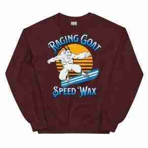 Raging Goat Speed Wax Unisex Sweatshirt for Snowboarding and Winter Wear Gifts for Him Gifts for Her