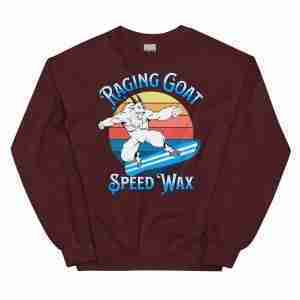 Raging Goat Speed Wax Unisex Sweatshirt for Snowboarding and Winter Wear Gifts for Him Gifts for Her