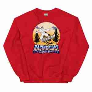 Raging Goat Unisex Sweatshirt for Snowboarding and Winter Wear Gifts for Him Gifts for Her