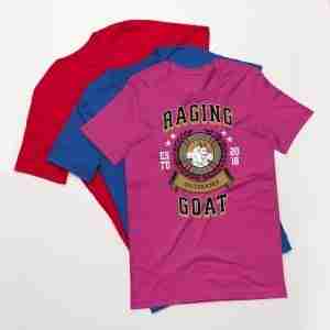Raging Goat Unisex Tshirt for Snowboarding and Winter Wear Gifts for Him Gifts for Her Girlfriend Gift