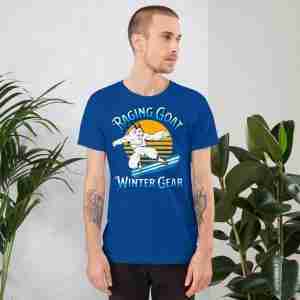 Raging Goat Winter Gear Unisex T-shirt for Snowboarding and Winter Wear Gifts for Him Gifts for Her