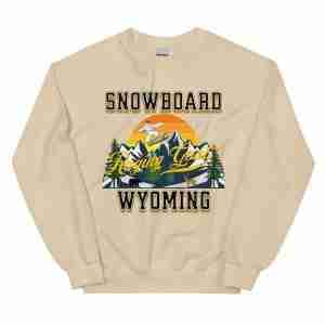 Raging Goat Snowboard Wyoming Unisex Sweatshirt for Snowboarding and Winter Wear., Gift for Men women and Teens.
