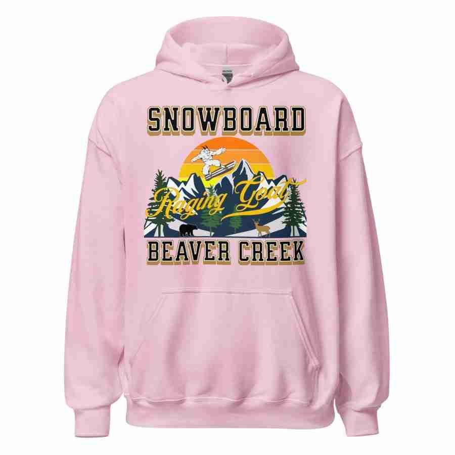 Raging Goat Snowboard Beaver Creek Colorado Unisex Hoodie Style Sweatshirt T-shirt for Snowboarding and Winter Wear., Gift for Men women and Teens. - Image 12