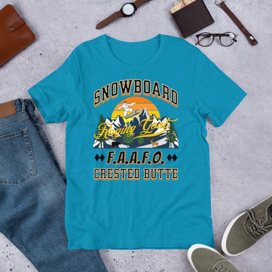 Crested Butte Colorado FAAFO Snowboard Skiing T Shirt Unisex t-shirt, Men Women, Teens, Gift For Him Gift For Her Ski Shirt - Image 5