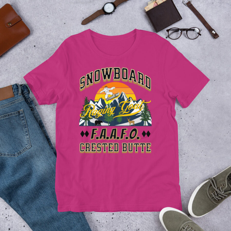 Crested Butte Colorado FAAFO Snowboard Skiing T Shirt Unisex t-shirt, Men Women, Teens, Gift For Him Gift For Her Ski Shirt - Image 2