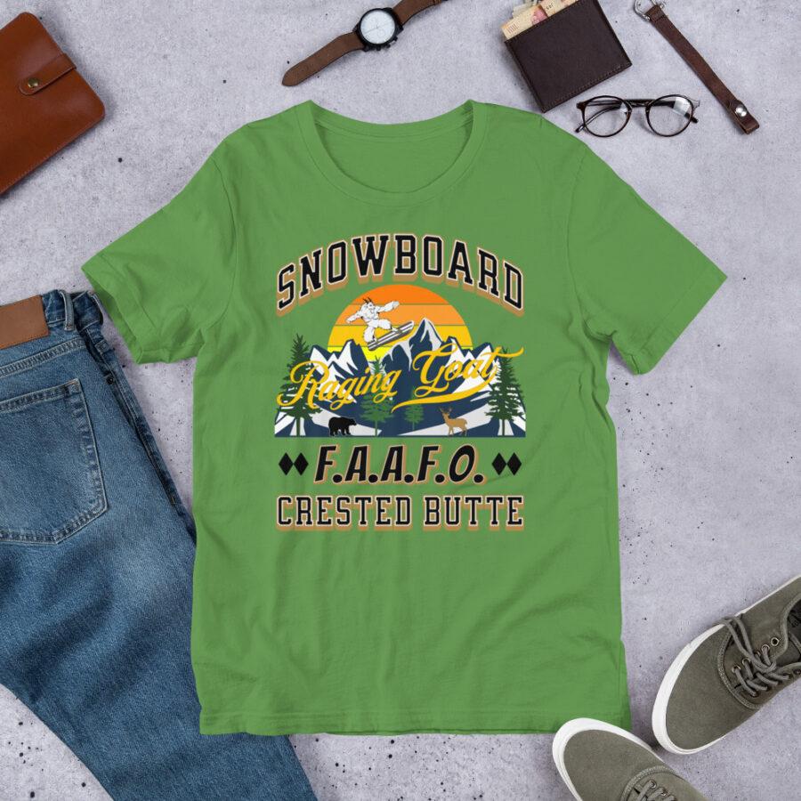 Crested Butte Colorado FAAFO Snowboard Skiing T Shirt Unisex t-shirt, Men Women, Teens, Gift For Him Gift For Her Ski Shirt - Image 6