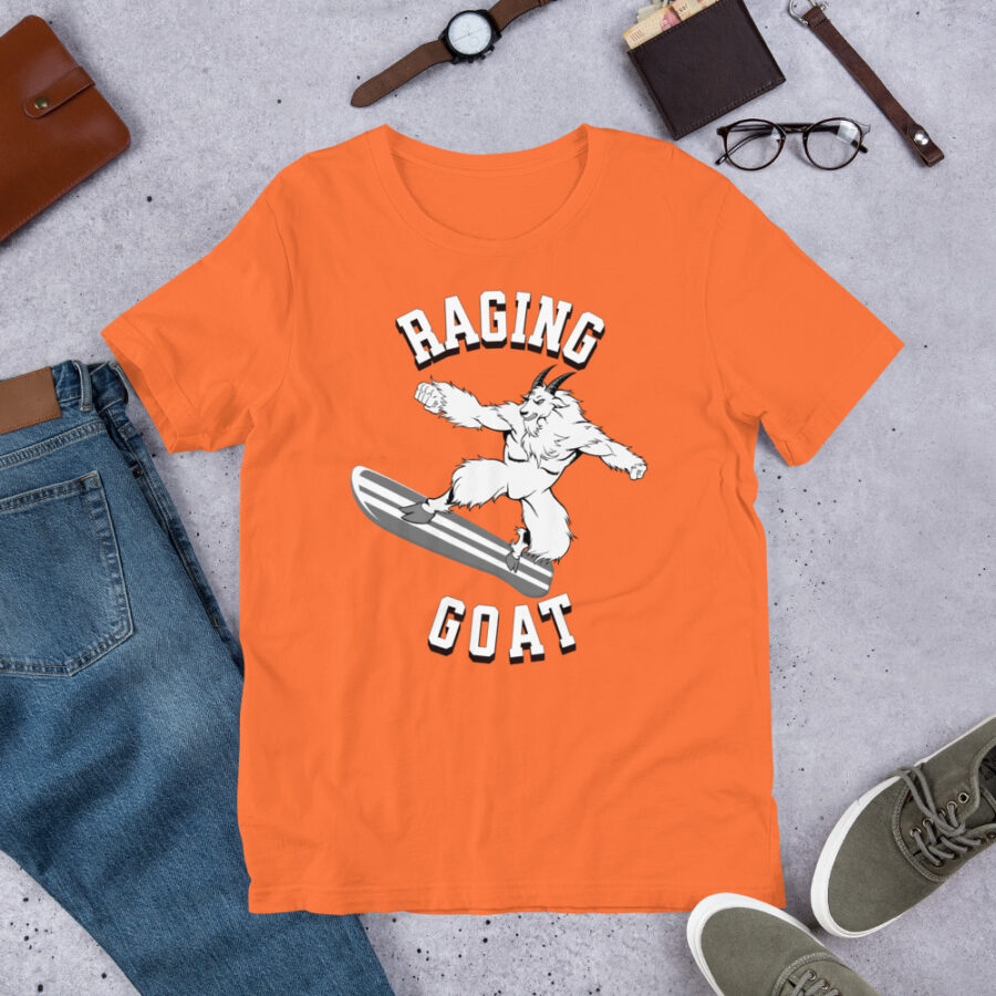 Raging Goat Raging Goat Unisex t-shirt unisex staple t shirt orange front 6718f64362239