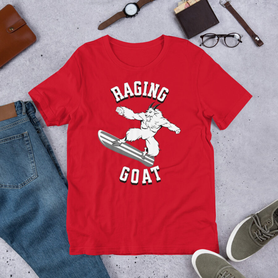 Raging Goat Raging Goat Unisex t-shirt unisex staple t shirt red front 6718f64337907