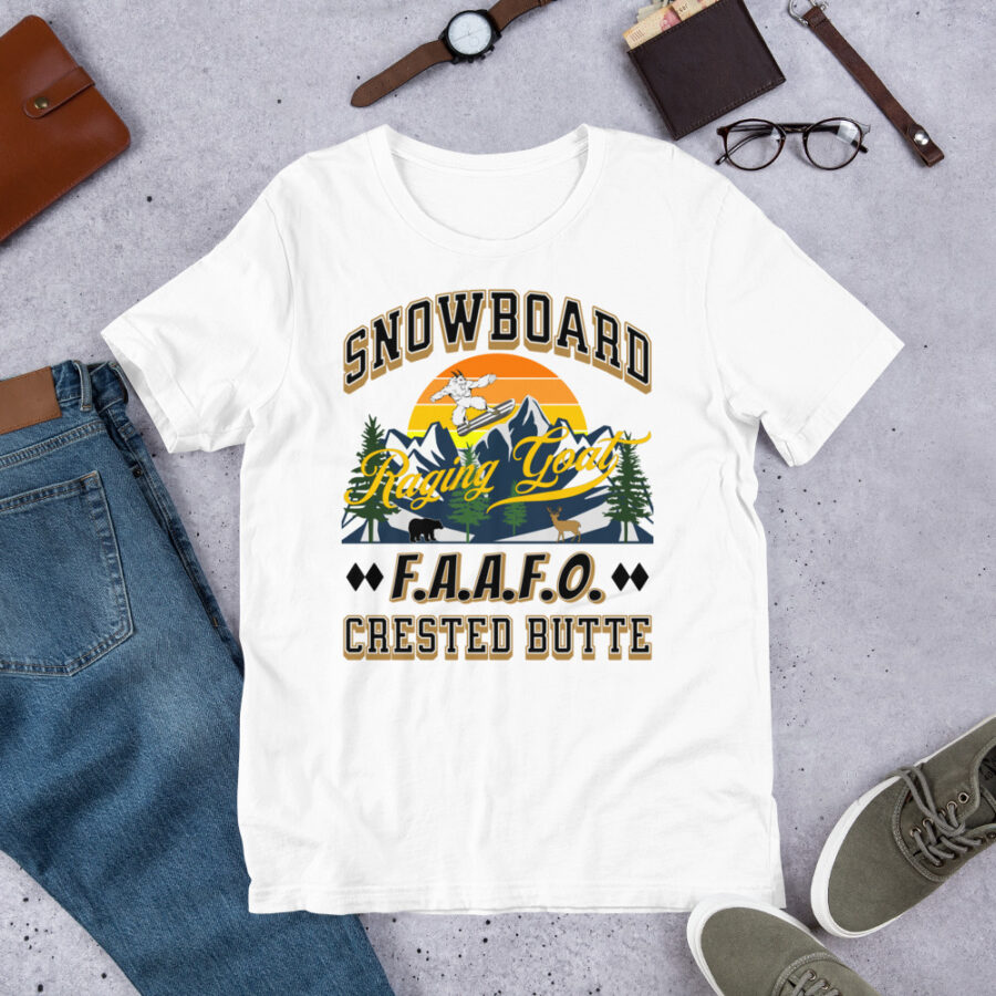 Crested Butte Colorado FAAFO Snowboard Skiing T Shirt Unisex t-shirt, Men Women, Teens, Gift For Him Gift For Her Ski Shirt